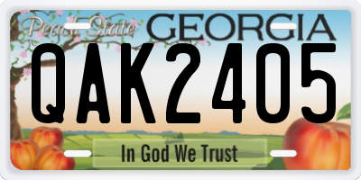 GA license plate QAK2405