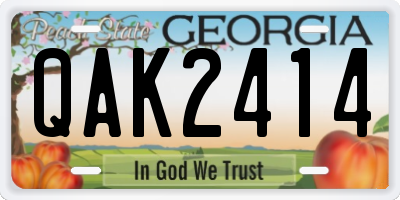 GA license plate QAK2414