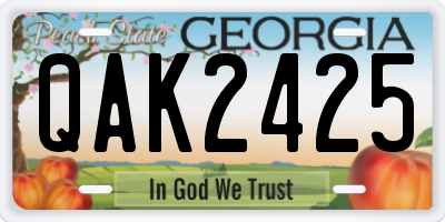 GA license plate QAK2425