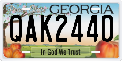 GA license plate QAK2440