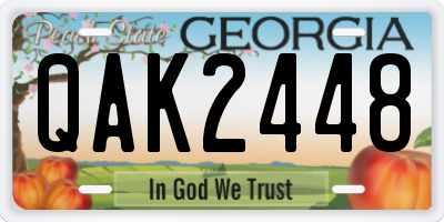 GA license plate QAK2448