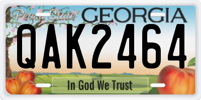 GA license plate QAK2464