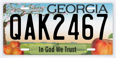 GA license plate QAK2467