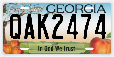 GA license plate QAK2474