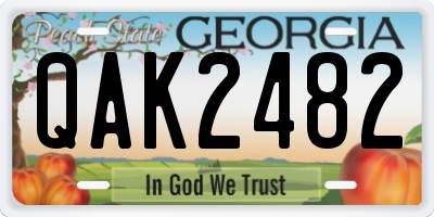 GA license plate QAK2482
