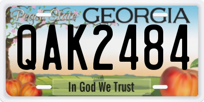GA license plate QAK2484