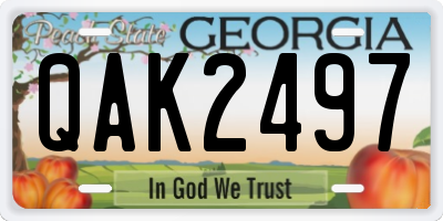 GA license plate QAK2497