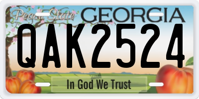 GA license plate QAK2524