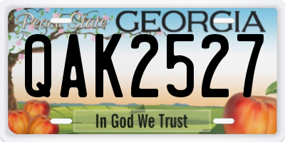 GA license plate QAK2527