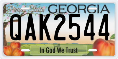 GA license plate QAK2544