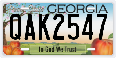 GA license plate QAK2547