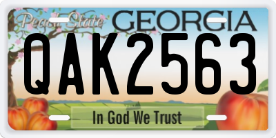 GA license plate QAK2563