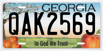 GA license plate QAK2569