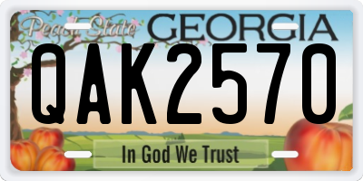 GA license plate QAK2570