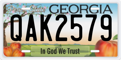 GA license plate QAK2579