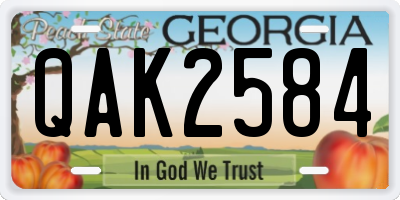 GA license plate QAK2584