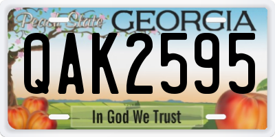 GA license plate QAK2595
