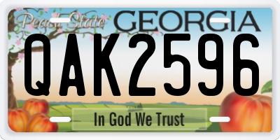 GA license plate QAK2596