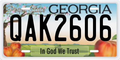 GA license plate QAK2606