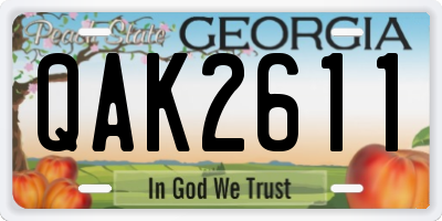 GA license plate QAK2611