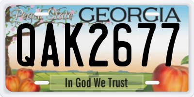 GA license plate QAK2677