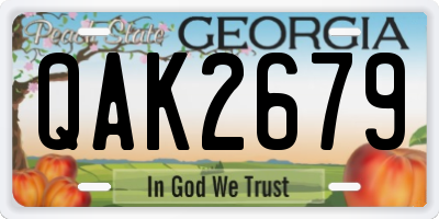 GA license plate QAK2679