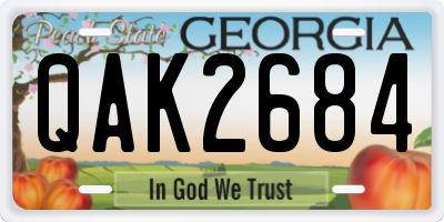 GA license plate QAK2684