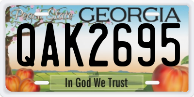 GA license plate QAK2695