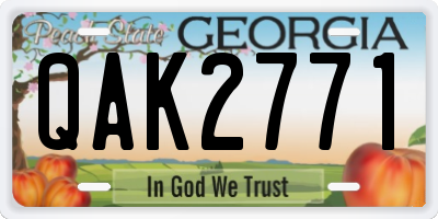 GA license plate QAK2771