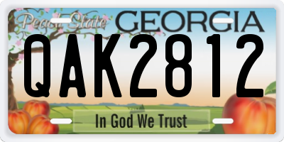 GA license plate QAK2812