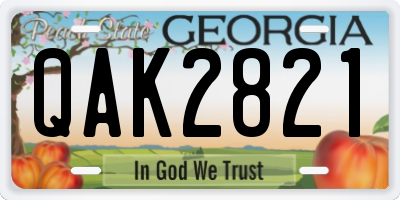 GA license plate QAK2821