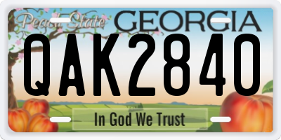GA license plate QAK2840