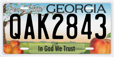 GA license plate QAK2843