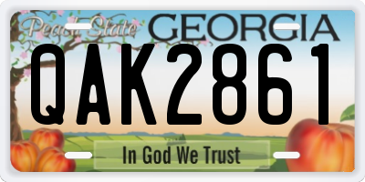 GA license plate QAK2861