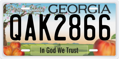 GA license plate QAK2866