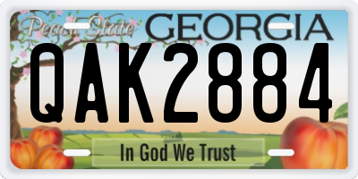 GA license plate QAK2884