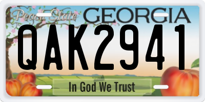 GA license plate QAK2941