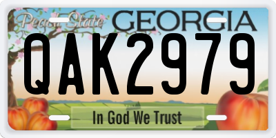 GA license plate QAK2979
