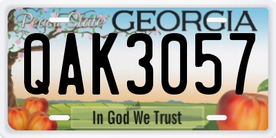 GA license plate QAK3057