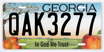 GA license plate QAK3277