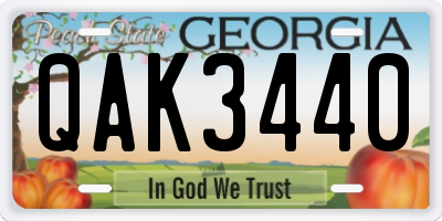 GA license plate QAK3440