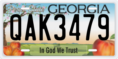 GA license plate QAK3479