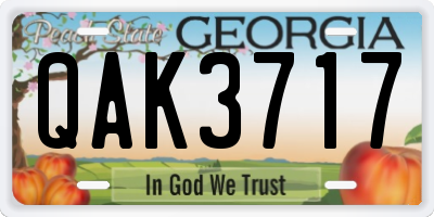 GA license plate QAK3717