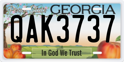 GA license plate QAK3737