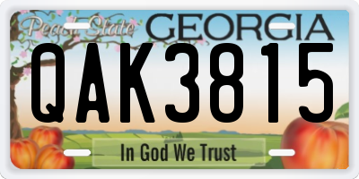 GA license plate QAK3815
