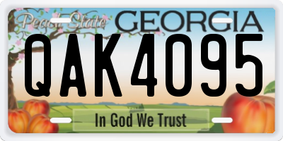 GA license plate QAK4095