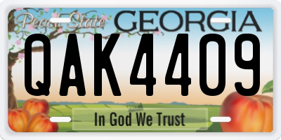 GA license plate QAK4409
