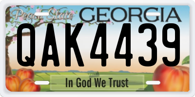 GA license plate QAK4439