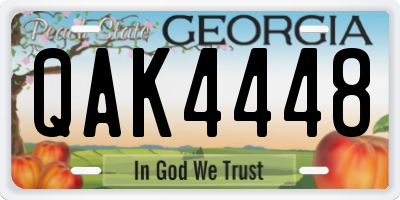 GA license plate QAK4448