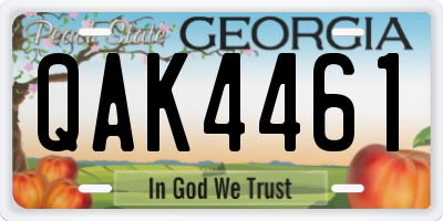 GA license plate QAK4461
